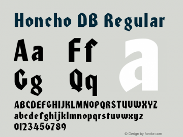Honcho DB Regular 1.0 Wed Nov 08 10:00:07 1995 Font Sample