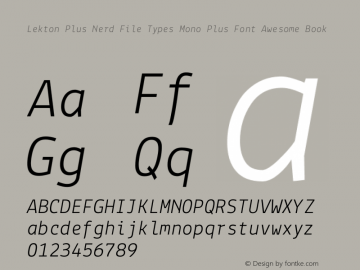 Lekton Plus Nerd File Types Mono Plus Font Awesome Book Version 3.000图片样张