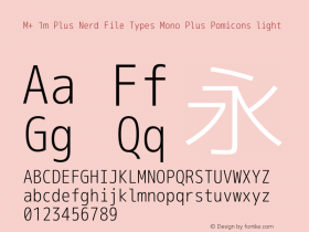 M+ 1m Plus Nerd File Types Mono Plus Pomicons light Version 1.018;Nerd Fonts 0.4 Font Sample