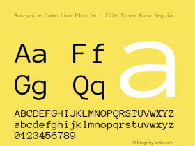 Anonymice Powerline Plus Nerd File Types Mono Regular Version 1.002图片样张