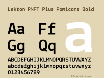 Lekton PNFT Plus Pomicons Bold Version 34.000 Font Sample