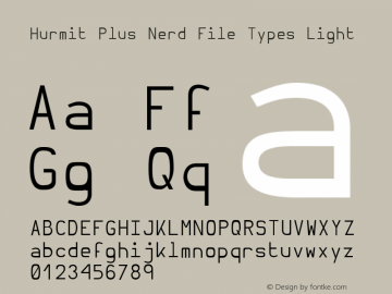 Hurmit Plus Nerd File Types Light Version 1.21;Nerd Fonts 0.4. Font Sample