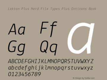 Lekton Plus Nerd File Types Plus Octicons Book Version 3.000 Font Sample