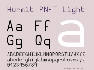 Hurmit PNFT Light Version 1.21;Nerd Fonts 0.4. Font Sample