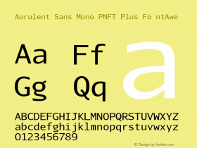 Aurulent Sans Mono PNFT Plus Fo ntAwe Version 2007.05.04图片样张