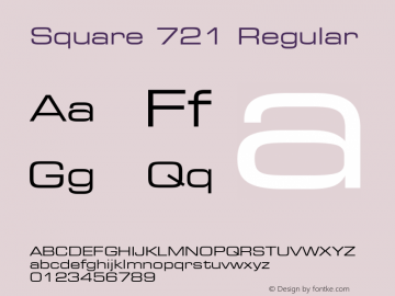 Square 721 Regular 003.001 Font Sample