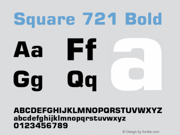 Square 721 Bold 2.0-1.0 Font Sample