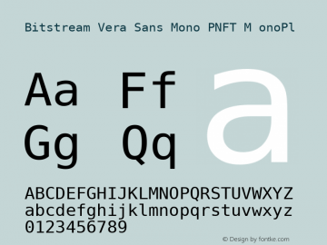 Bitstream Vera Sans Mono PNFT M onoPl Release 1.10图片样张