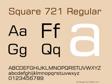 Square 721 Regular 2.0-1.0 Font Sample