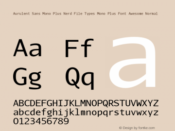 Aurulent Sans Mono Plus Nerd File Types Mono Plus Font Awesome Normal Version 2007.05.04图片样张