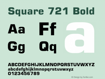 Square 721 Bold 003.001 Font Sample
