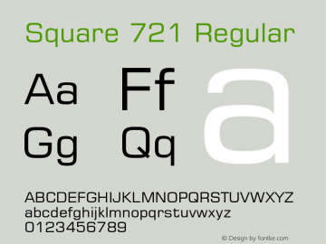 Square 721 Regular 003.001 Font Sample