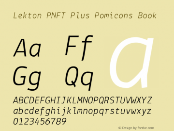 Lekton PNFT Plus Pomicons Book Version 3.000 Font Sample