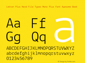 Lekton Plus Nerd File Types Mono Plus Font Awesome Book Version 34.000 Font Sample