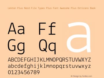 Lekton Plus Nerd File Types Plus Font Awesome Plus Octicons Book Version 34.000图片样张