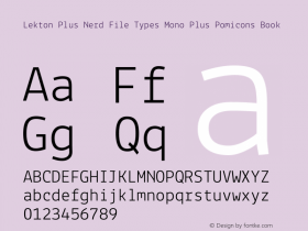 Lekton Plus Nerd File Types Mono Plus Pomicons Book Version 34.000图片样张