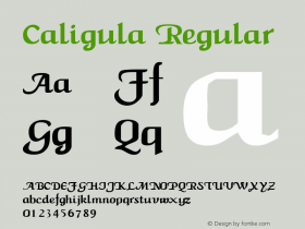 Caligula Regular 0.0 Font Sample