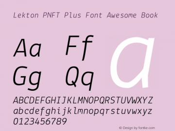 Lekton PNFT Plus Font Awesome Book Version 3.000 Font Sample