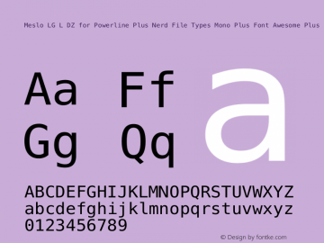 Meslo LG L DZ for Powerline Plus Nerd File Types Mono Plus Font Awesome Plus Pomicons Book 1.210图片样张