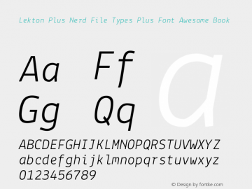 Lekton Plus Nerd File Types Plus Font Awesome Book Version 3.000图片样张