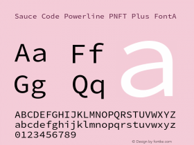 Sauce Code Powerline PNFT Plus FontA Version 1.017;PS 1.000;hotconv 1.0.70;makeotf.lib2.5.5900图片样张