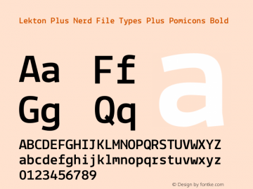 Lekton Plus Nerd File Types Plus Pomicons Bold Version 34.000 Font Sample