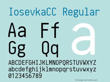 IosevkaCC Regular r0.1.5; ttfautohint (v1.3) Font Sample