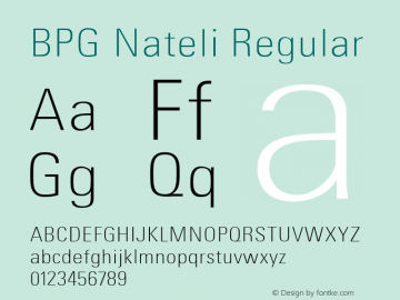 BPG Nateli Regular Version 2.002 2010 Font Sample
