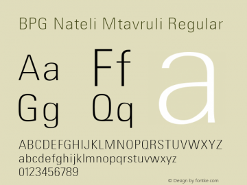 BPG Nateli Mtavruli Regular Version 2.002 2010图片样张