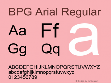 BPG Arial Regular Version 1.002 2009图片样张