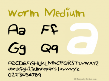 Worm Medium Version 001.000 Font Sample