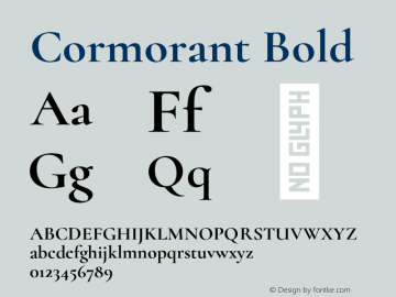 Cormorant Bold Version 1.000;PS 001.000;hotconv 1.0.70;makeotf.lib2.5.58329图片样张