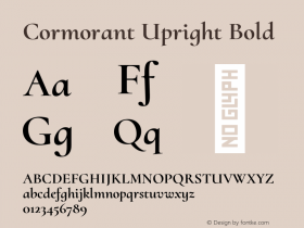 Cormorant Upright Bold Version 1.000;PS 001.000;hotconv 1.0.70;makeotf.lib2.5.58329 Font Sample