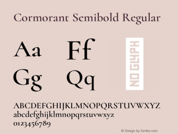 Cormorant Semibold Regular Version 1.000;PS 001.000;hotconv 1.0.70;makeotf.lib2.5.58329 Font Sample