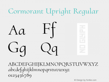 Cormorant Upright Regular Version 1.000图片样张