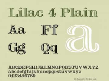 Lilac 4 Plain 1.0 Fri Apr 28 20:57:39 1995 Font Sample