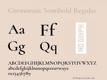 Cormorant Semibold Regular Version 1.000 Font Sample