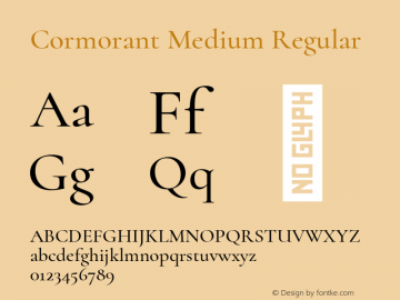 Cormorant Medium Regular Version 1.000 Font Sample