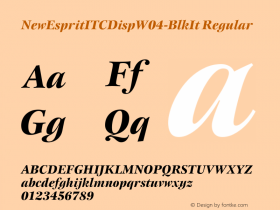 NewEspritITCDispW04-BlkIt Regular Version 1.20 Font Sample