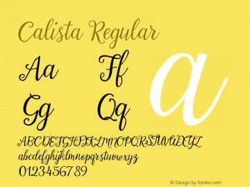 Calista Regular 1.000 Font Sample