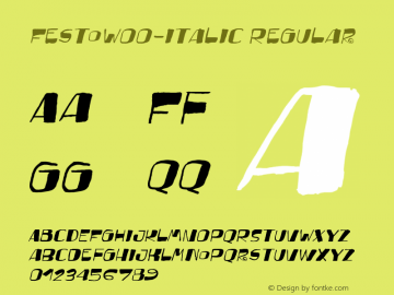 FestoW00-italic Regular Version 1.00 Font Sample