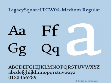 LegacySquareITCW04-Medium Regular Version 1.00 Font Sample