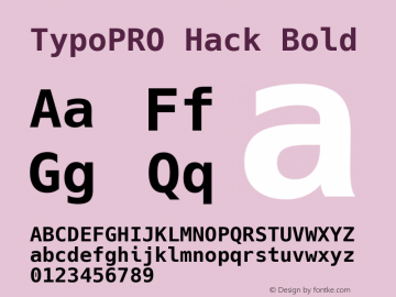 TypoPRO Hack Bold Version 2.010 Font Sample