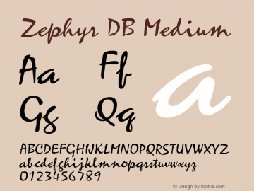 Zephyr DB Medium 1.0 Wed Oct 09 15:24:47 1996 Font Sample