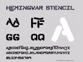 Hemingwar Stencil Version 1.00 August 24, 2015, initial release图片样张