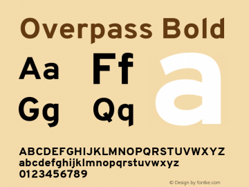 Overpass Bold Version 1.001 Font Sample