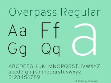 Overpass Regular Version 1.000 Font Sample