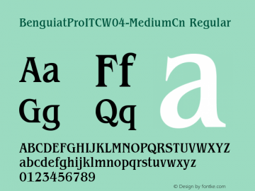 BenguiatProITCW04-MediumCn Regular Version 1.00 Font Sample