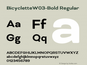 BicycletteW03-Bold Regular Version 1.00图片样张