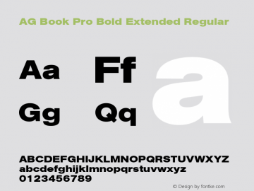 AG Book Pro Bold Extended Regular Version 001.002;Core 1.0.02;otf.5.04.2741;10.10W图片样张